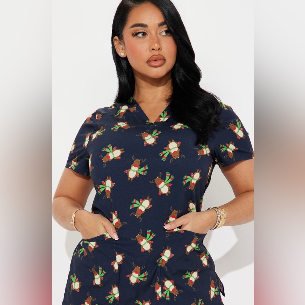 Joe Boxer Reindeer Uniform Scrub Top-Size Various NWT🖤